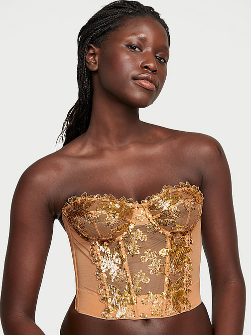Victoria's secret スターダスト刺繍 ブラ 30A　セット Buy Stardust Embroidery Push-Up Bra, Rose Gold - Order Bras
