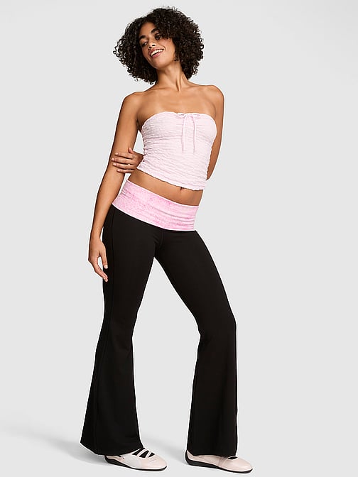 VICTORIA'S SECRET PINK フレアレギンス！ S 黒 フレア レギンス – PINK