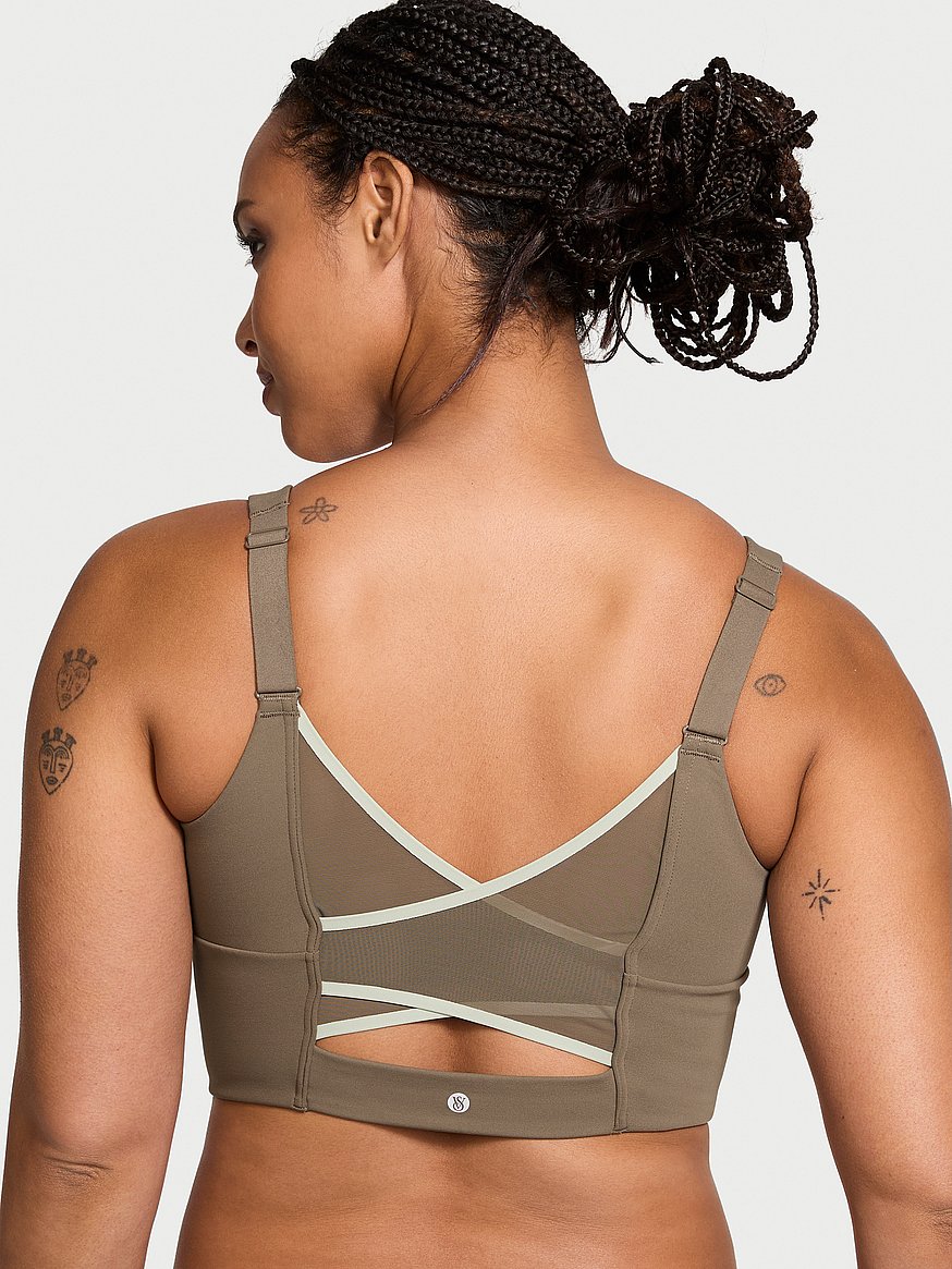 VSX Elevate™ クロスバック メッシュ スポーツブラ, テラ オリーブを