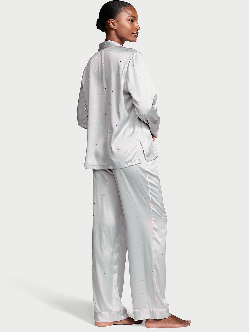 グレーズド サテン Dew Drop ロング パジャマセット をチェック