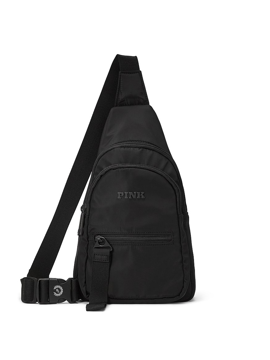 国内発送★VS PINK♥ナイロン スリング バックパック ナイロン スリング リュック、ブラックを購入する - Bagsを