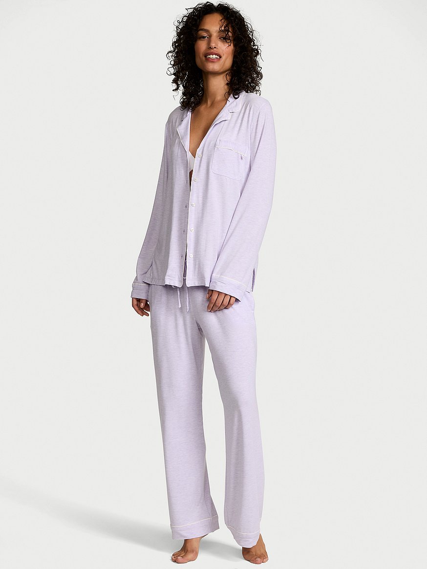 【Victoria's Secret】モダール ソフト パジャマセット ★送関込 モダール ソフト ロング パジャマセット, ヘザー ラベンダー