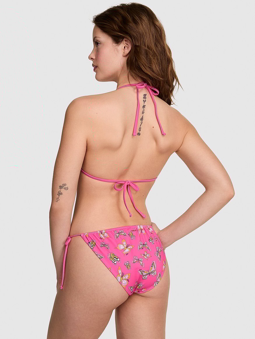 ☆Victoria's Secret☆ PINK かぎ針編み タイダイ ビキニ ボトム サイドタイ チーキー ビキニボトム、限定版 ピンク バタフライを