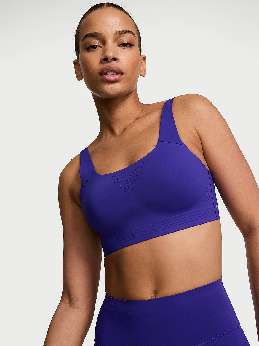 新品❤️VICTORIA'SSECRET VSX❤️紫色 Vネック スポーツブラ VSX Featherweight™ マックス スポーツブラ, ブリリアント インクを