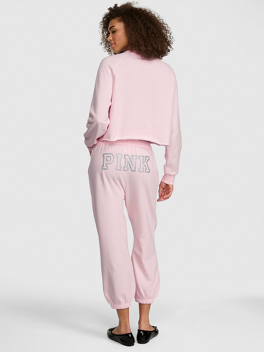 PINK | Elle キャンパス フリース カプリ スウェットパンツ, ピンク