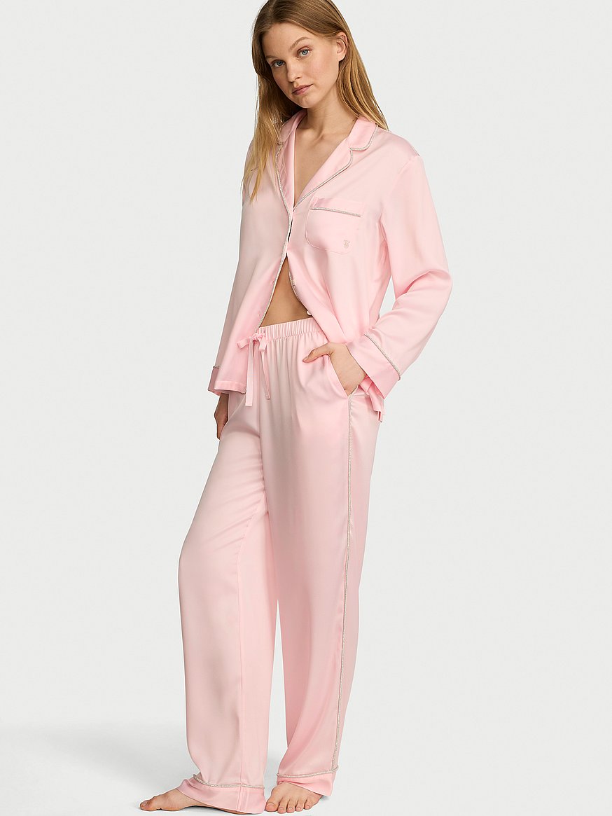 ヴィクトリア　サテンロング　パジャマセット シグネチャー サテン ロング パジャマセット, を購入 - Pajamas Setsを