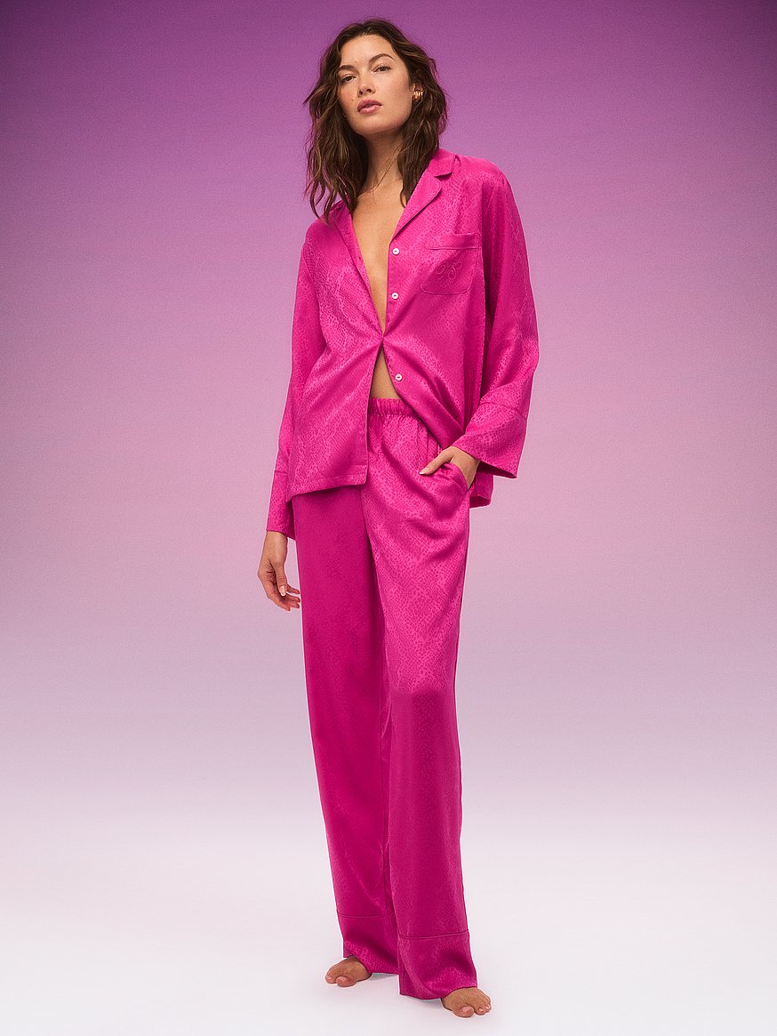 シグネチャー サテン ロング パジャマセット, Pink Fireを購入